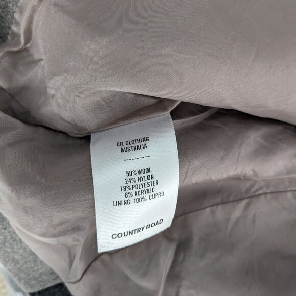 $485 COUNTRY ROAD Australia Wool Colour Block Coat XXS - Picture 5 of 6